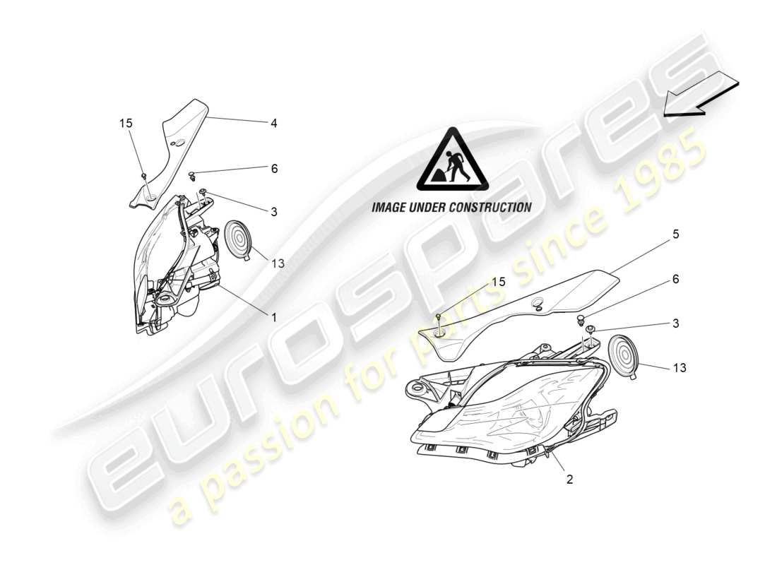 maserati quattroporte (2018) headlight clusters part diagram