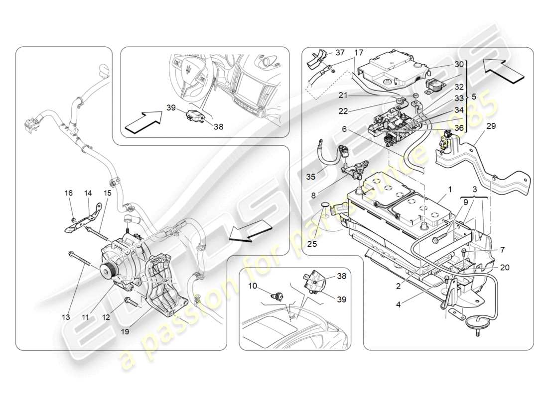 maserati levante (2020) energy generation and accumulation part diagram