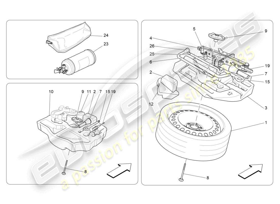 maserati levante (2017) standard provided part diagram