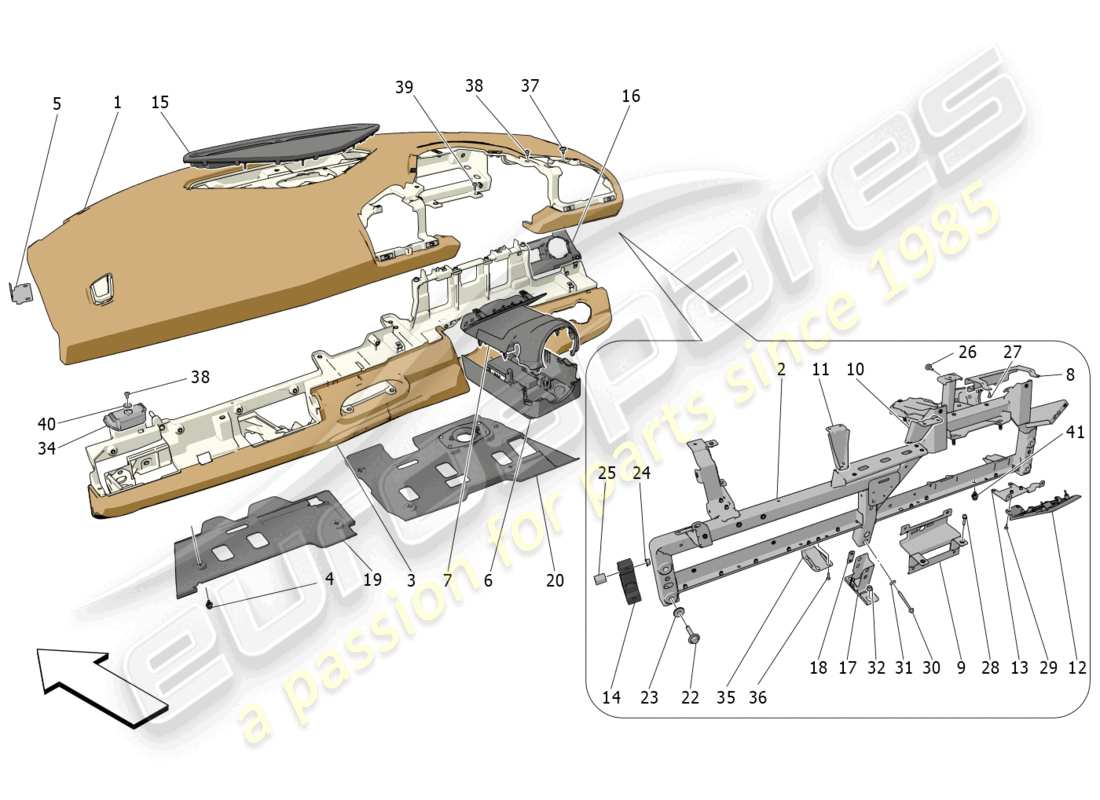 maserati mc20 cielo (2023) dashboard unit part diagram