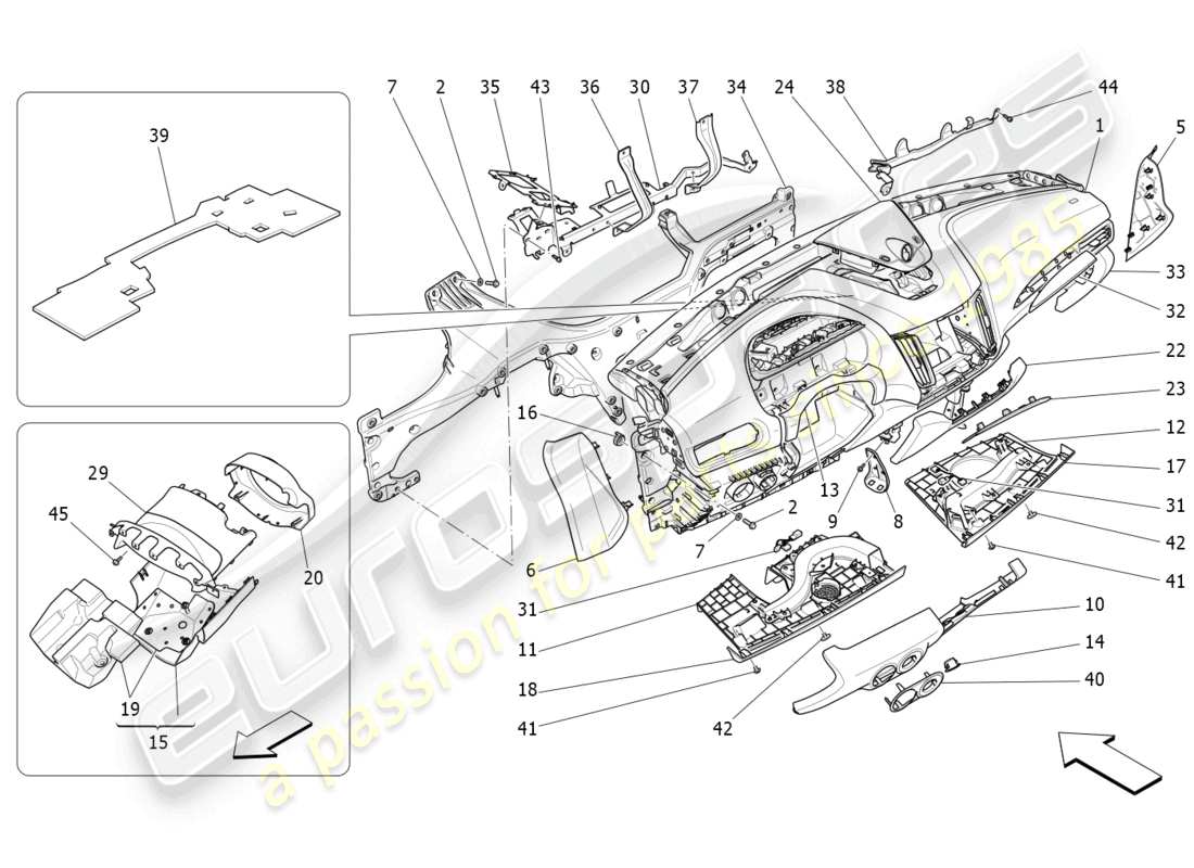 maserati levante modena s (2022) dashboard unit part diagram