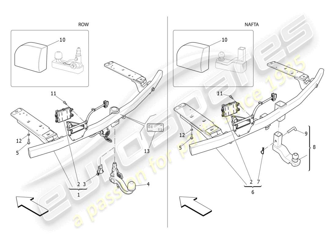 maserati levante (2019) standard provided part diagram