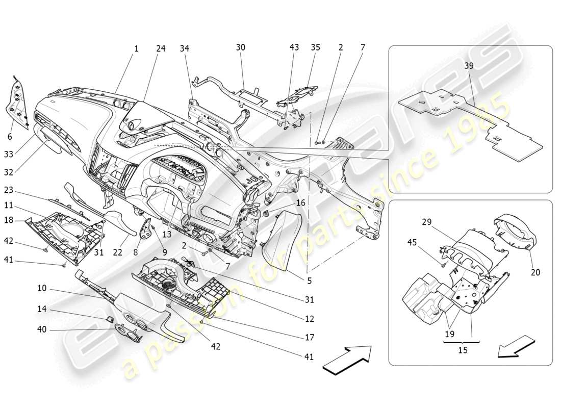 maserati levante (2019) dashboard unit part diagram