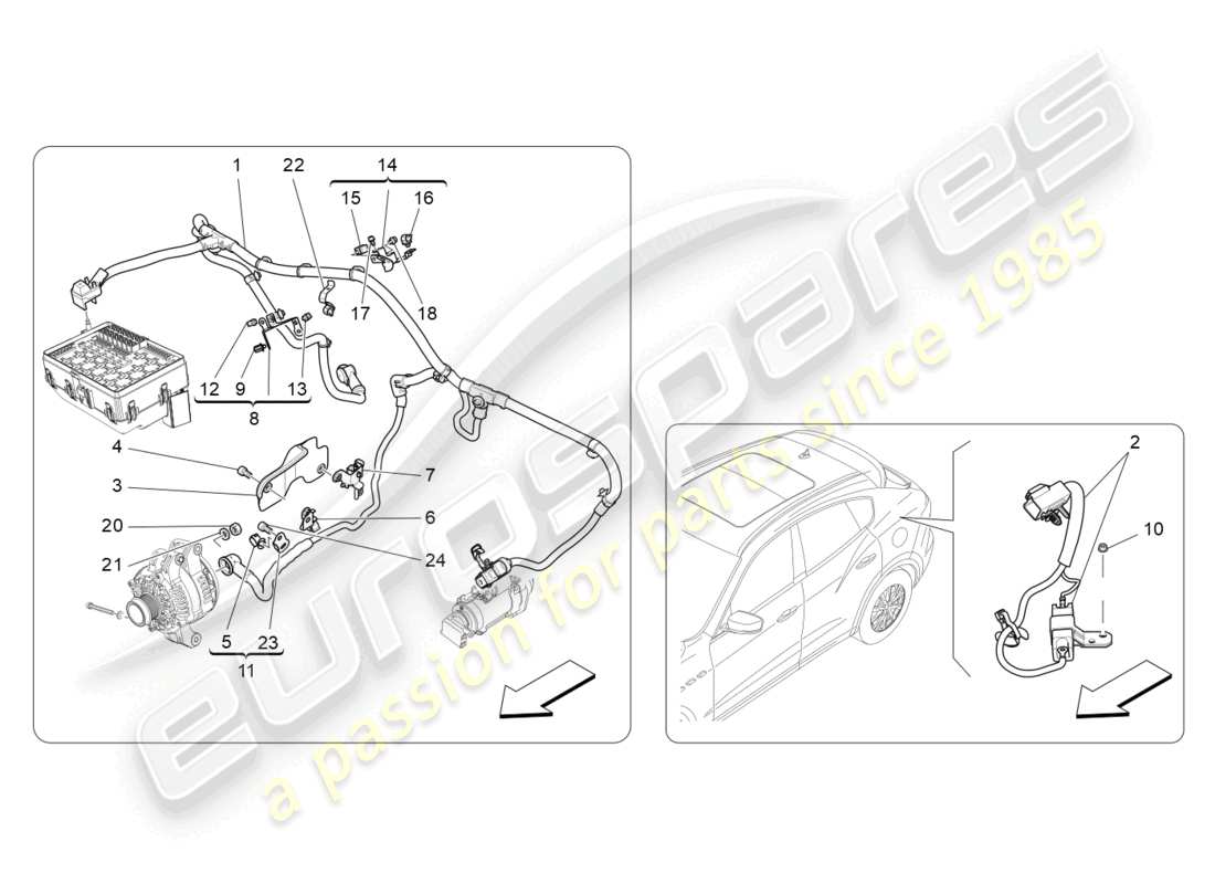 maserati levante (2020) main wiring part diagram