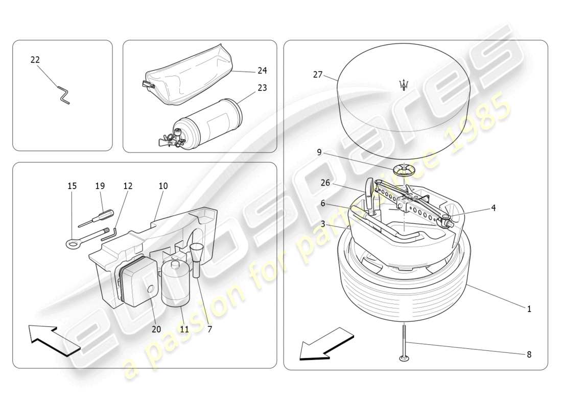 maserati ghibli fragment (2022) standard provided part diagram