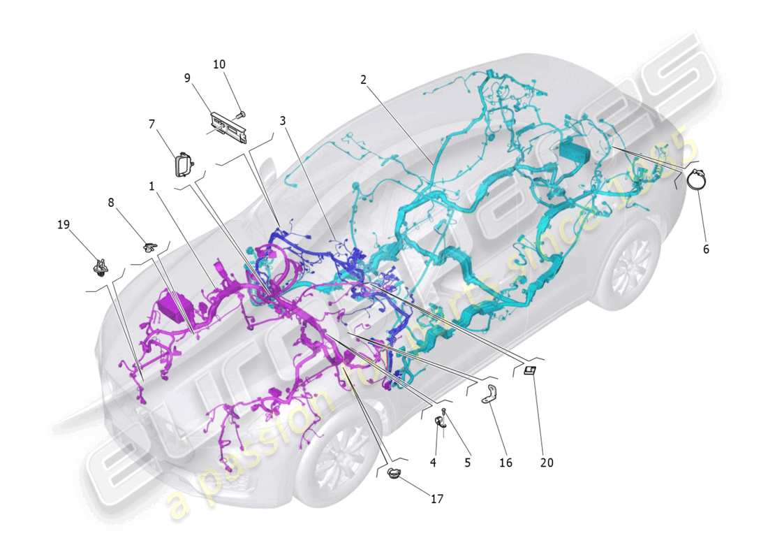 maserati levante trofeo (2020) main wiring part diagram