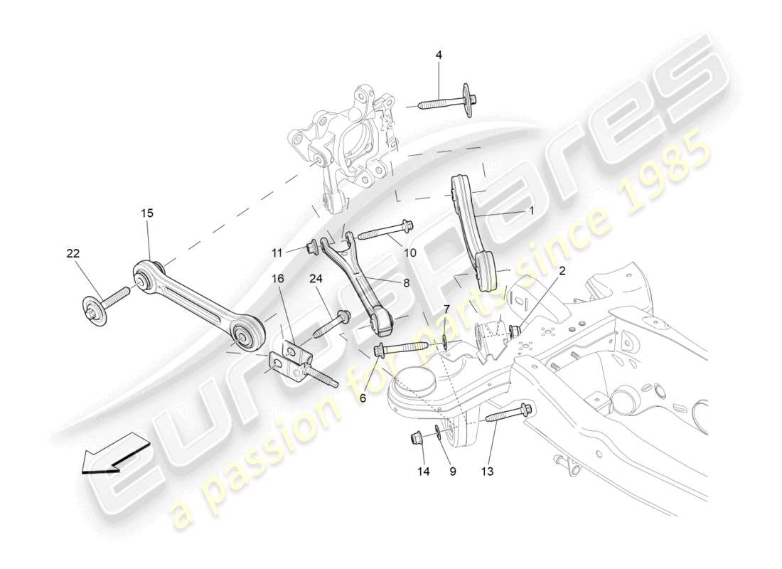 maserati ghibli fragment (2022) rear suspension part diagram