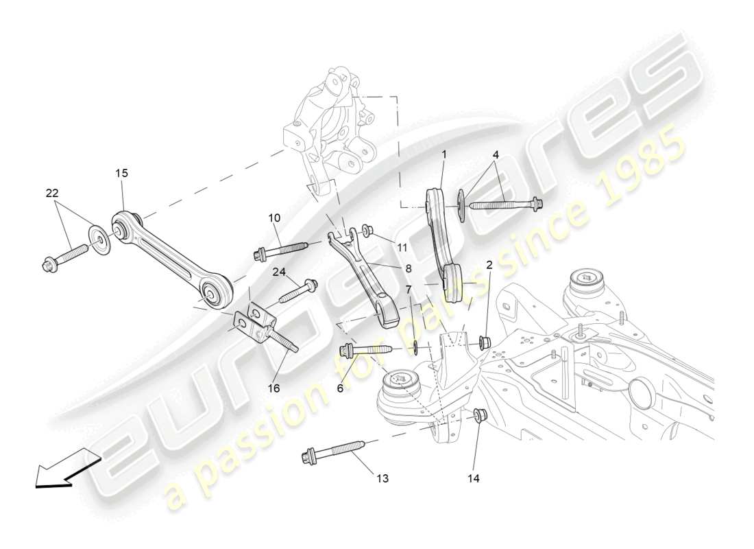 maserati levante (2020) rear suspension part diagram