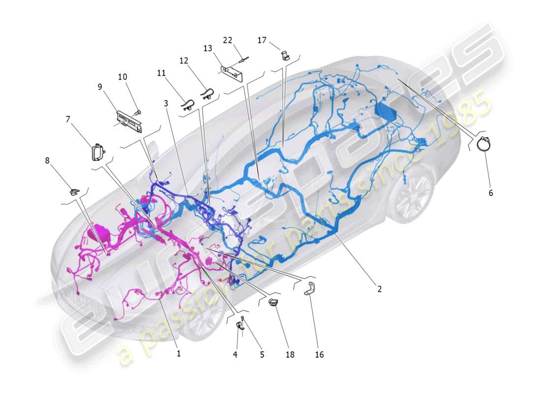 maserati quattroporte (2018) main wiring part diagram