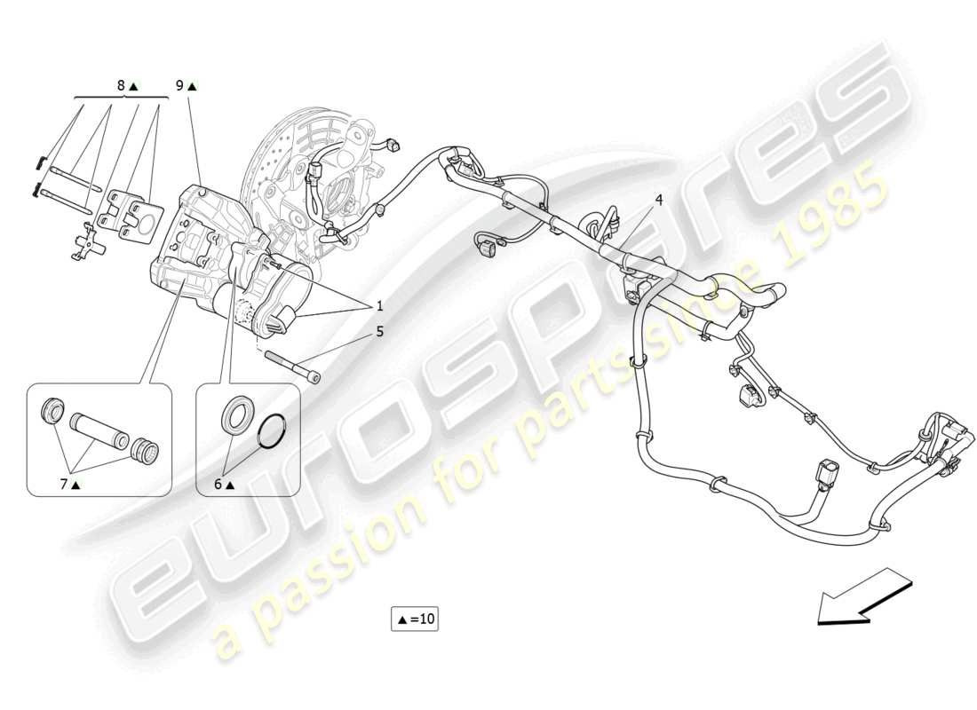 maserati levante trofeo (2020) parking brake part diagram