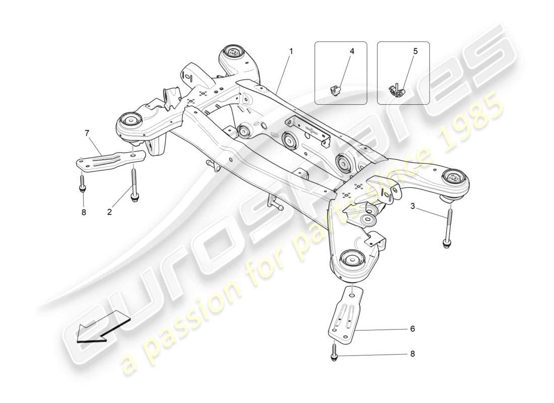 maserati ghibli (2014) rear chassis part diagram