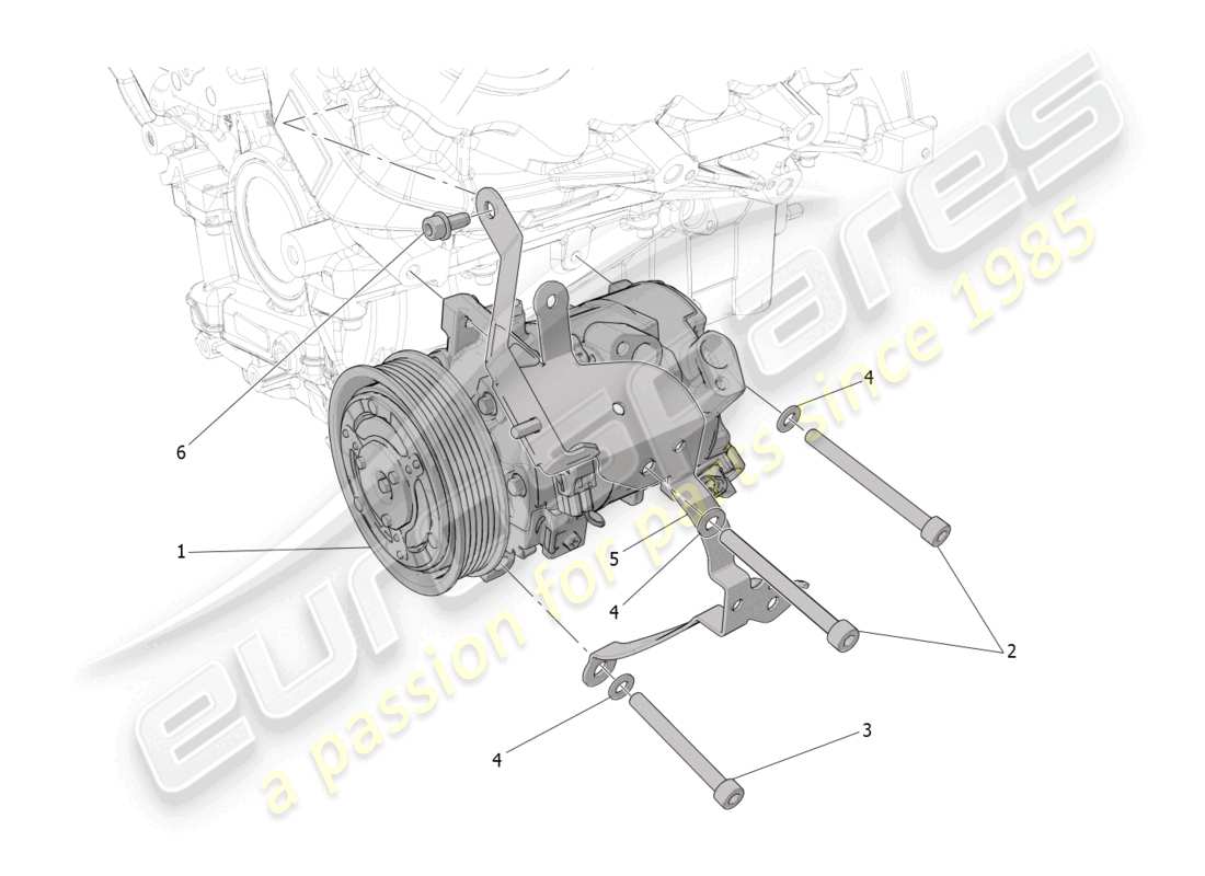 maserati mc20 (2023) a/c unit: engine compartment devices part diagram