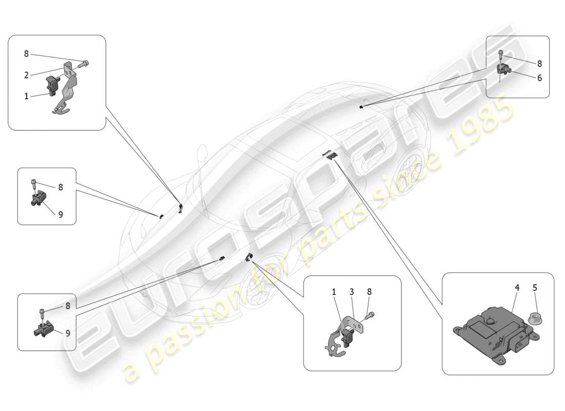 maserati mc20 cielo (2023) electronic control (suspension) part diagram