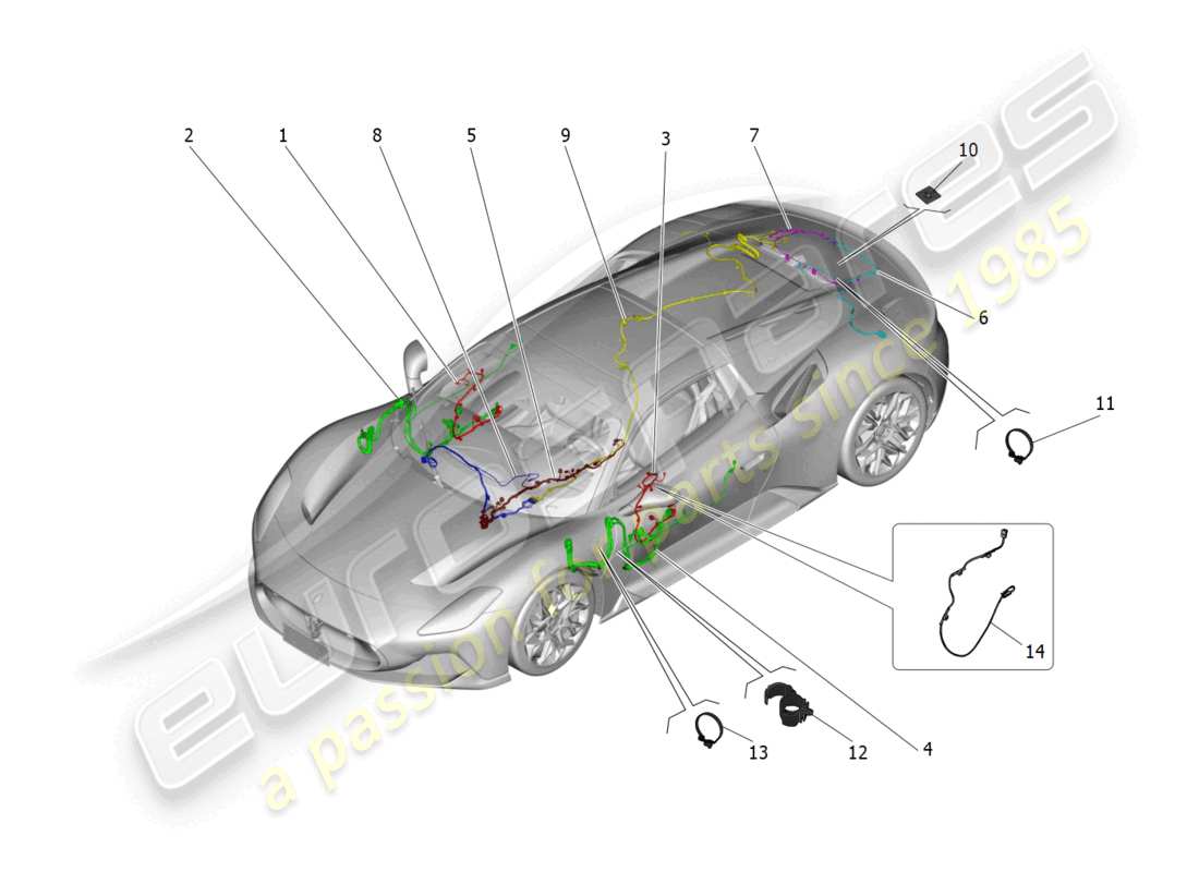 maserati mc20 cielo (2023) main wiring part diagram