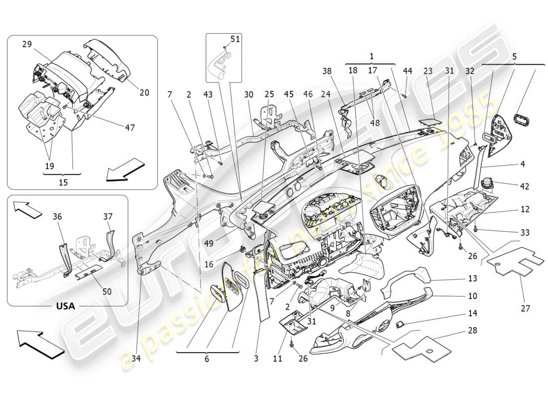 maserati ghibli fragment (2022) dashboard unit part diagram