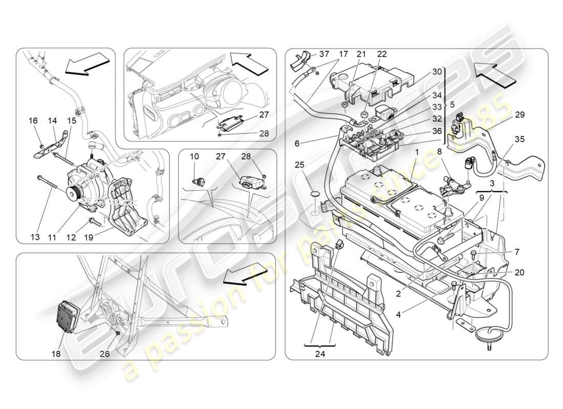 maserati quattroporte (2018) energy generation and accumulation part diagram