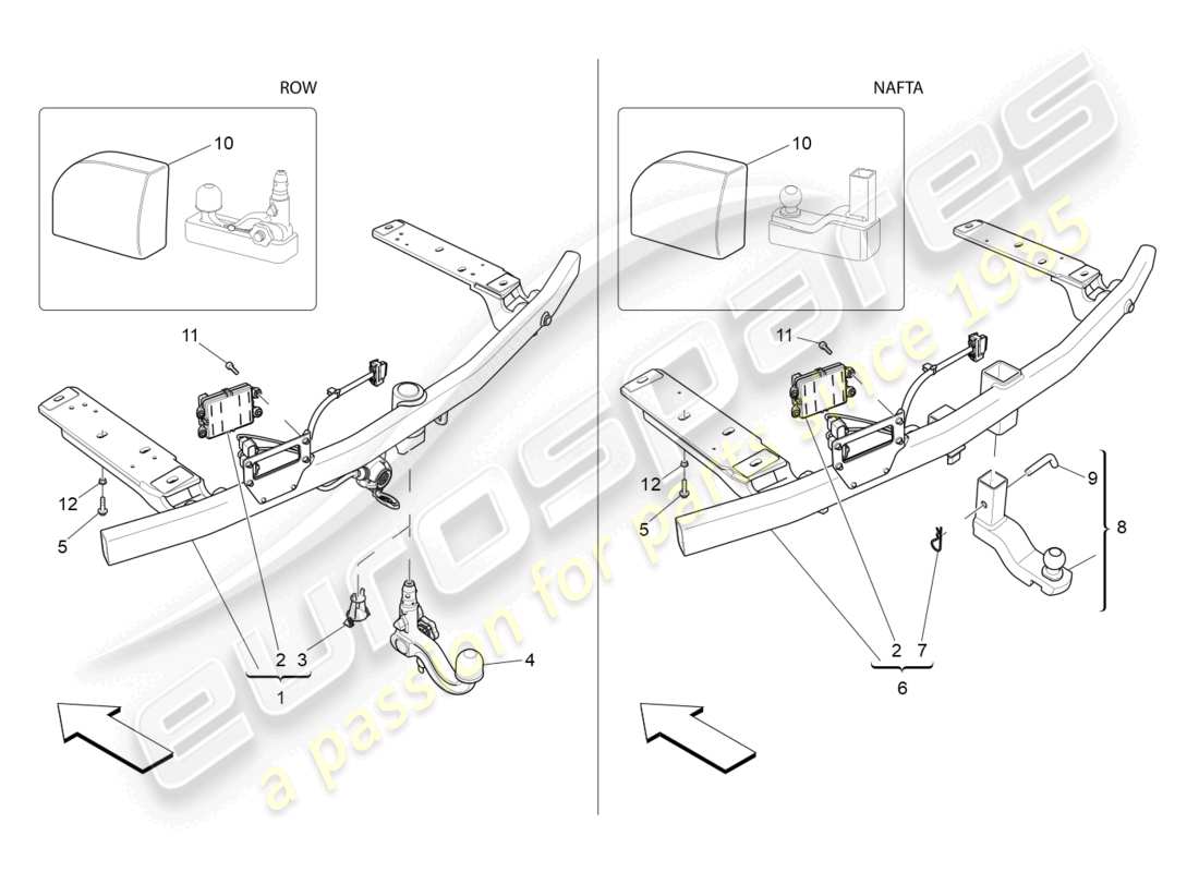 maserati levante (2017) standard provided parts diagram