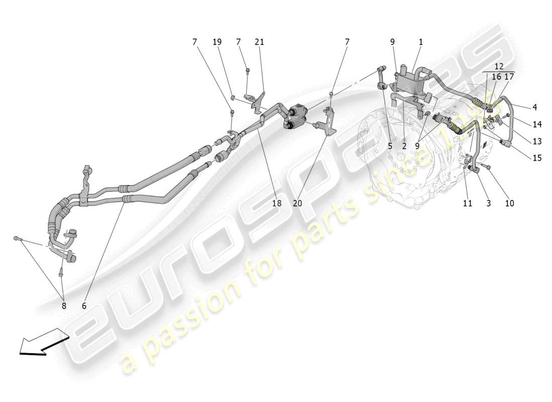 maserati grecale trofeo (2023) lubrication and gearbox oil cooling part diagram