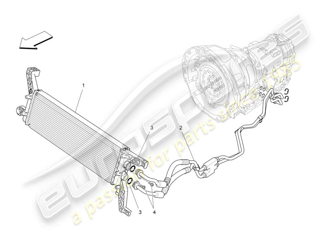 maserati quattroporte (2018) lubrication and gearbox oil cooling part diagram