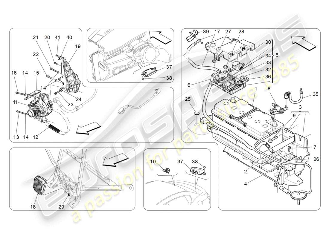 maserati quattroporte (2018) energy generation and accumulation part diagram