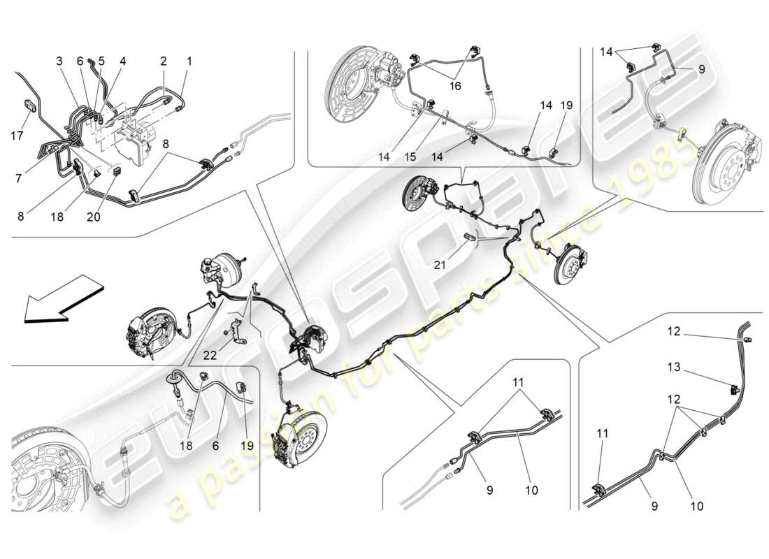 maserati levante (2020) lines part diagram