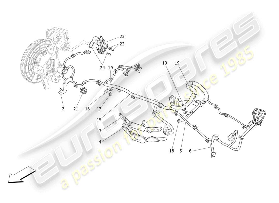 maserati quattroporte (2018) parking brake part diagram