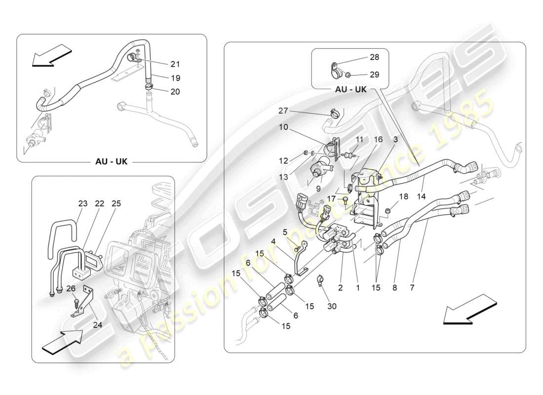 maserati granturismo mc stradale (2012) a/c unit: engine compartment devices part diagram