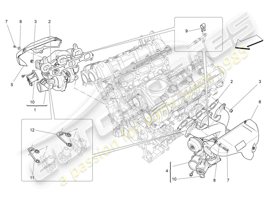 maserati levante (2017) turbocharging system: equipments parts diagram