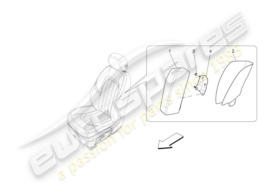 maserati levante (2020) front side bag system part diagram