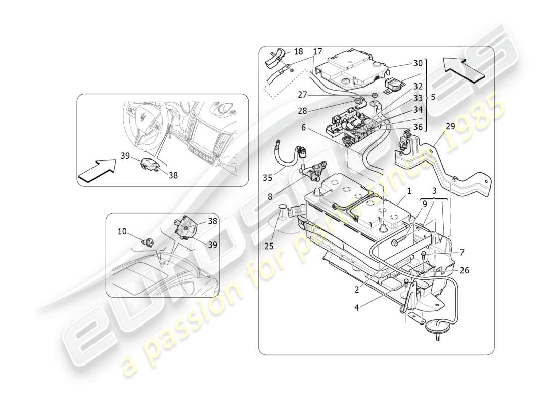 maserati levante gt (2022) energy generation and accumulation part diagram