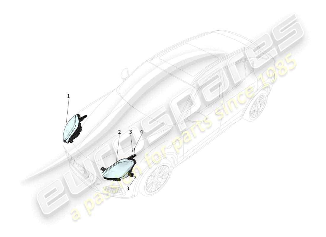 maserati grecale trofeo (2023) headlight clusters part diagram