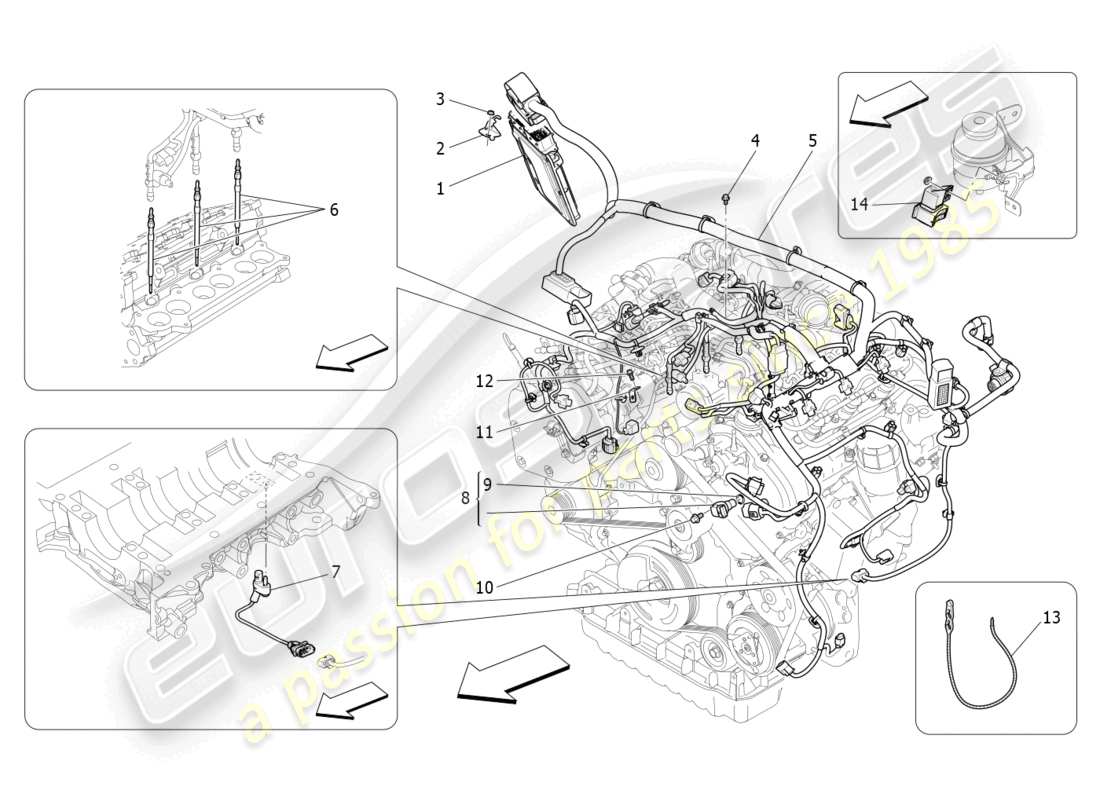 maserati ghibli (2016) electronic control: injection and engine timing control part diagram