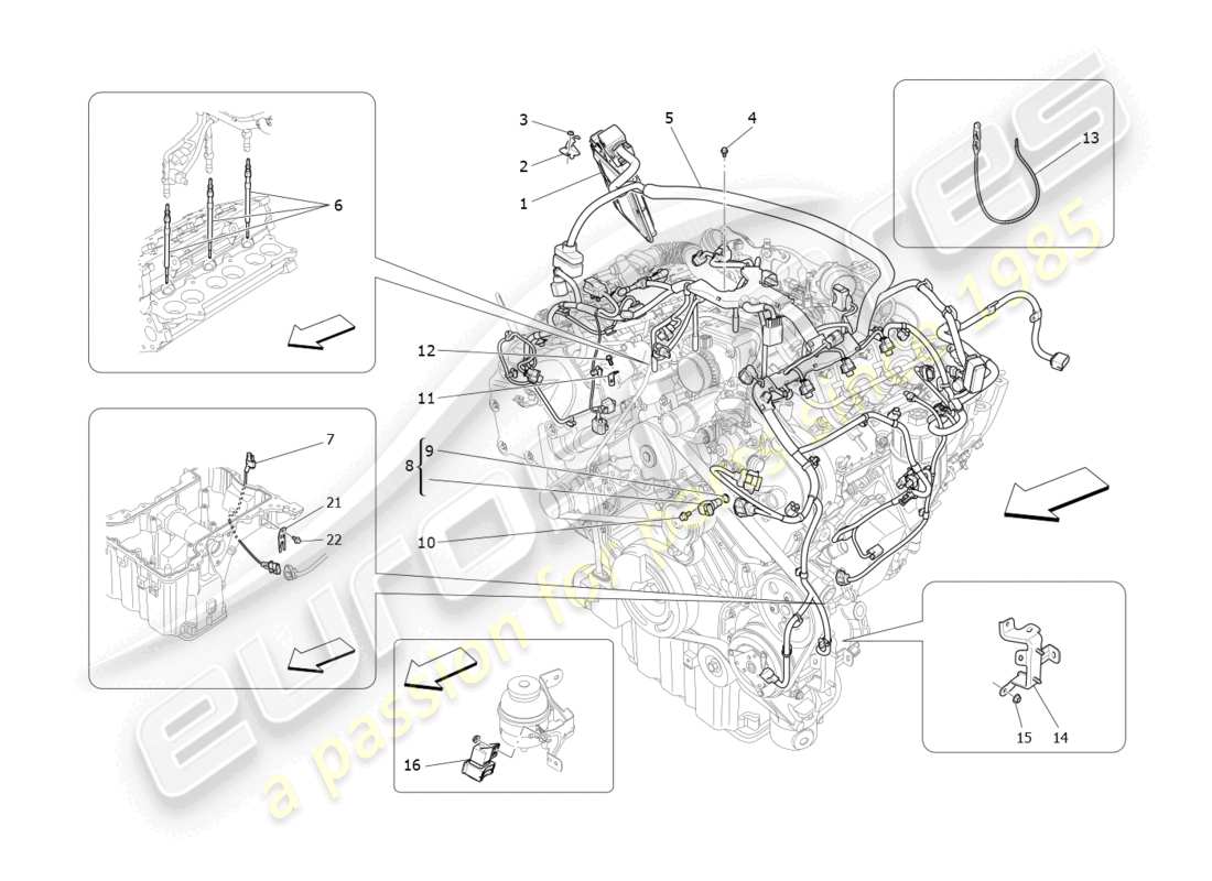 maserati levante (2017) electronic control: injection and engine timing control part diagram