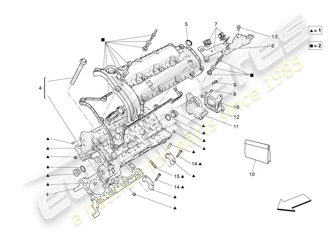 maserati ghibli (2014) lh cylinder head part diagram