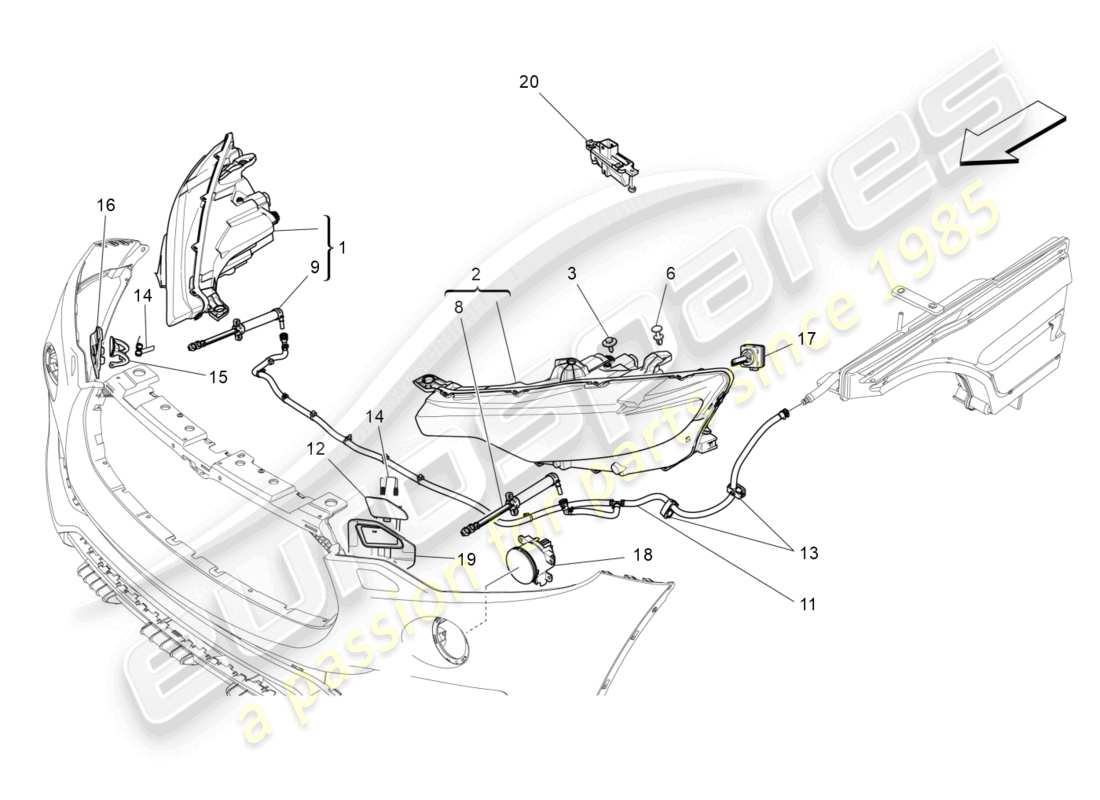 maserati levante (2017) headlight clusters part diagram