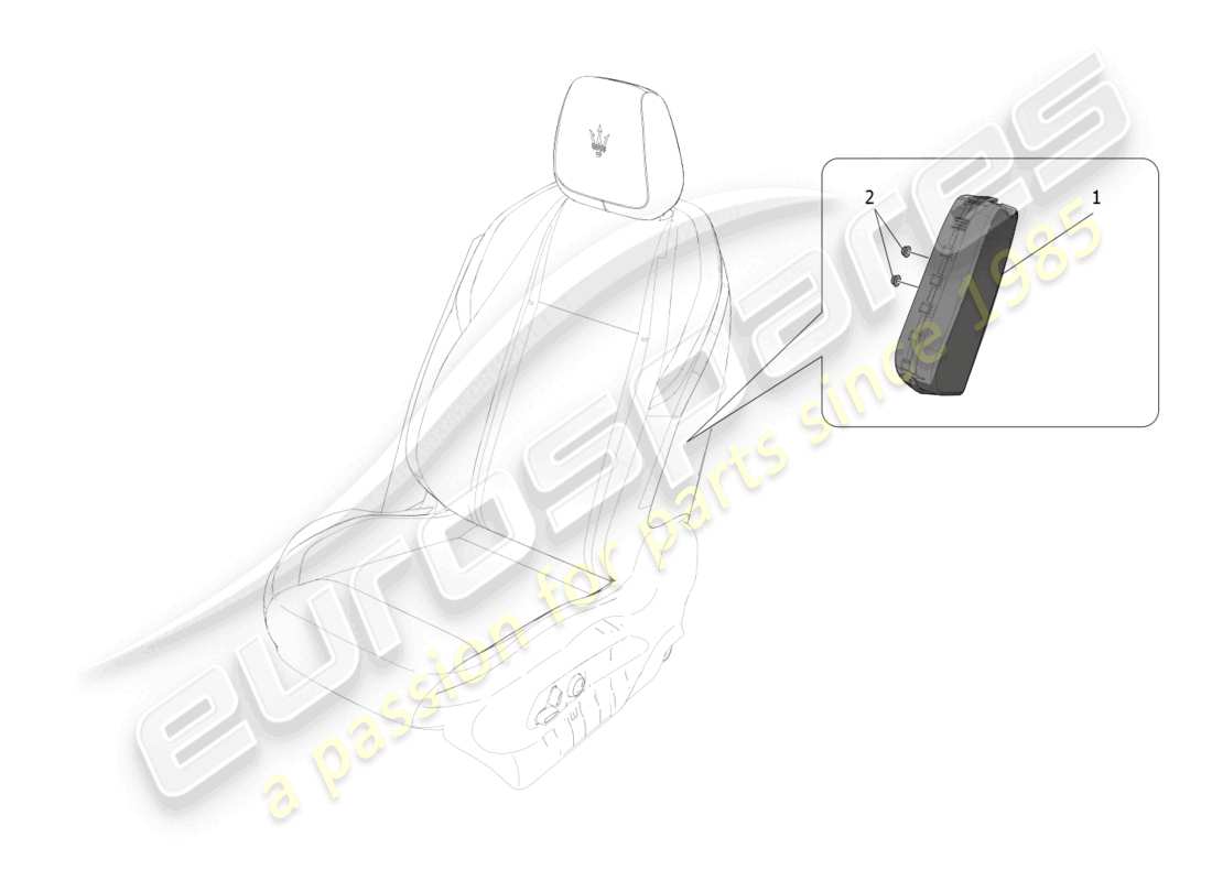 maserati grecale gt (2023) front side bag system part diagram