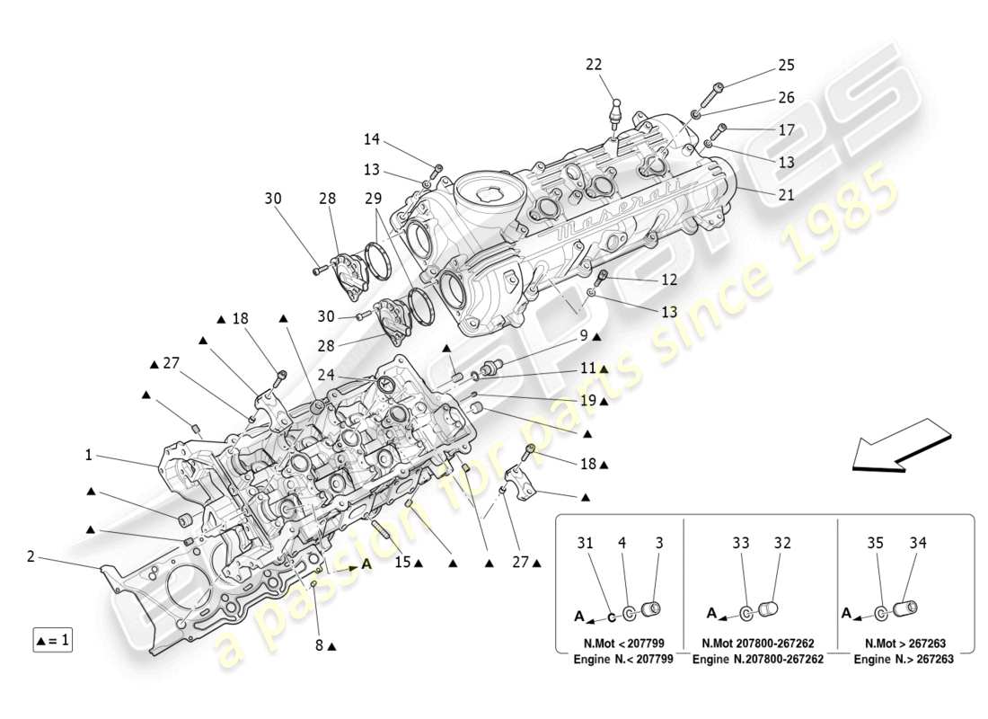 maserati ghibli (2017) lh cylinder head part diagram