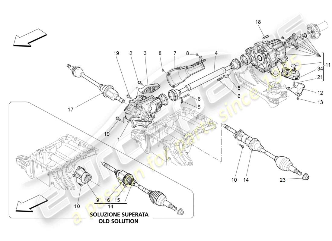 maserati ghibli (2015) front wheels transmission part diagram