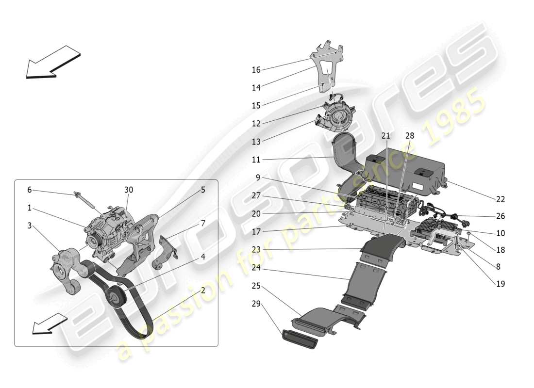 maserati grecale gt (2023) energy generation and accumulation part diagram