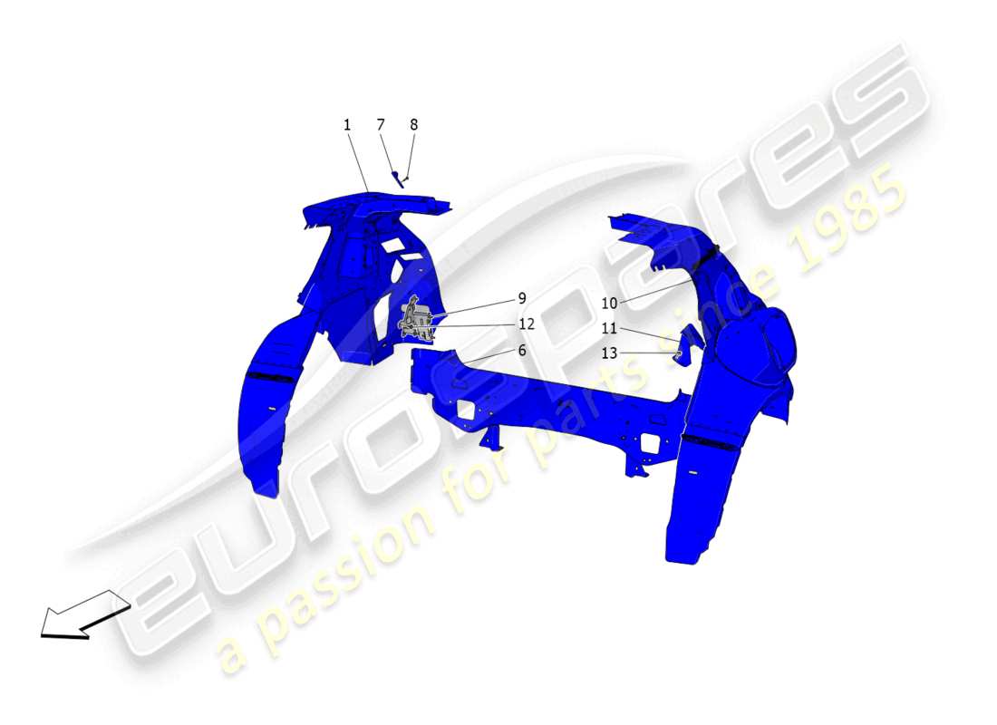 maserati grecale gt (2023) bodywork and rear outer trim panels part diagram