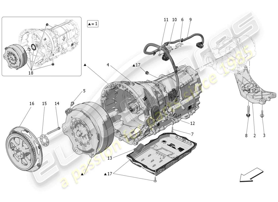 maserati grecale trofeo (2023) gearbox housings part diagram