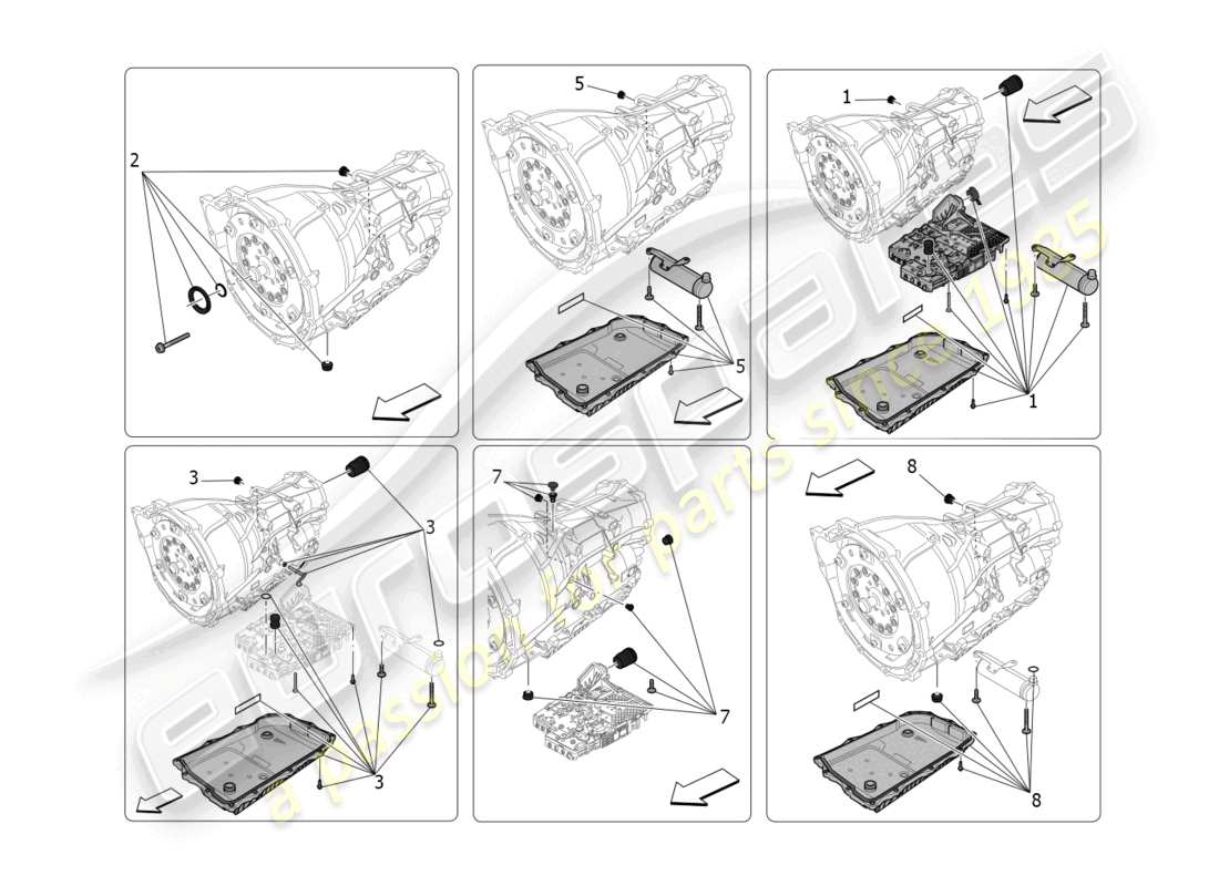 maserati grecale modena (2023) gearbox housings parts diagram