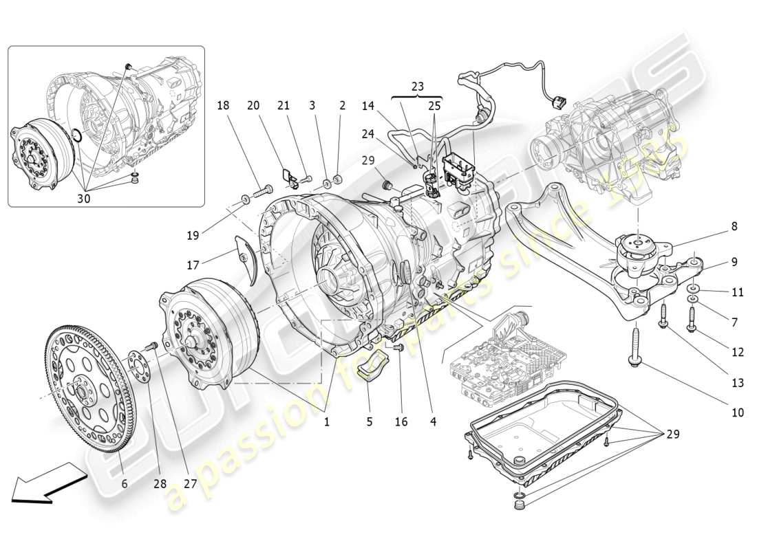 maserati quattroporte (2018) gearbox housings part diagram