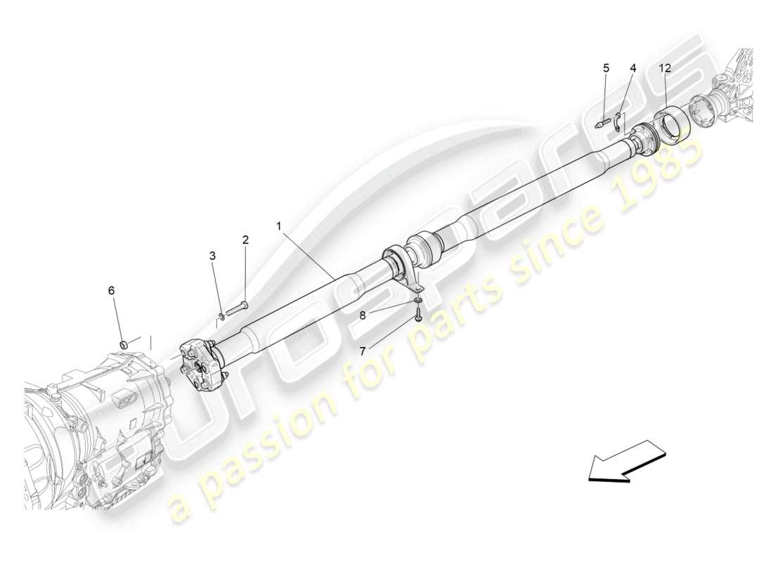 maserati quattroporte (2018) transmission shaft part diagram