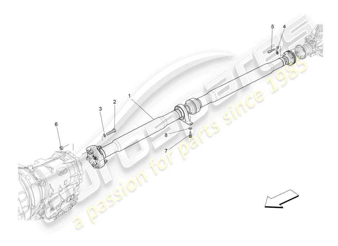 maserati quattroporte (2018) transmission shaft part diagram