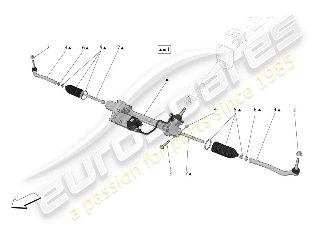 maserati mc20 cielo (2023) complete steering rack unit part diagram