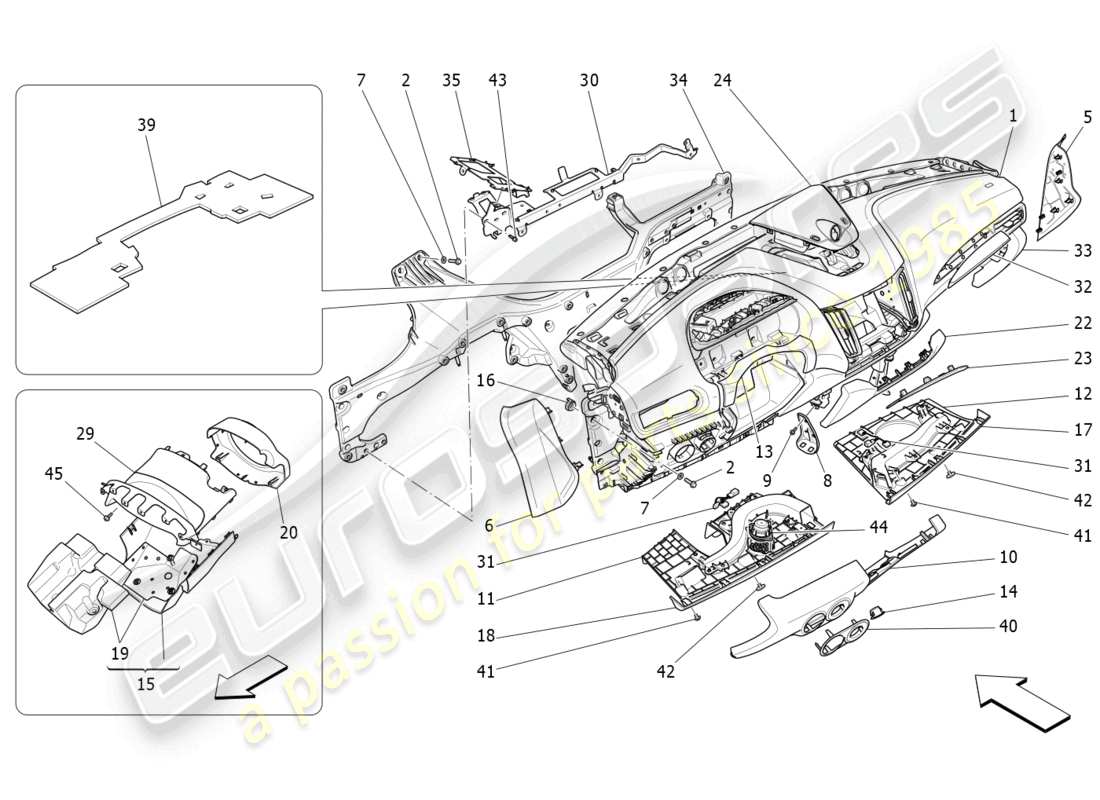 maserati levante (2019) dashboard unit part diagram