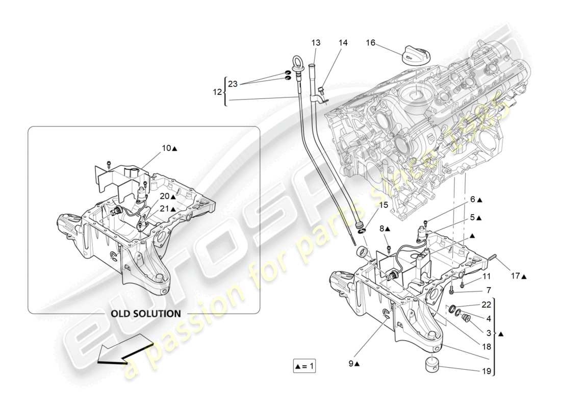 maserati ghibli fragment (2022) lubrication system: circuit and collection part diagram