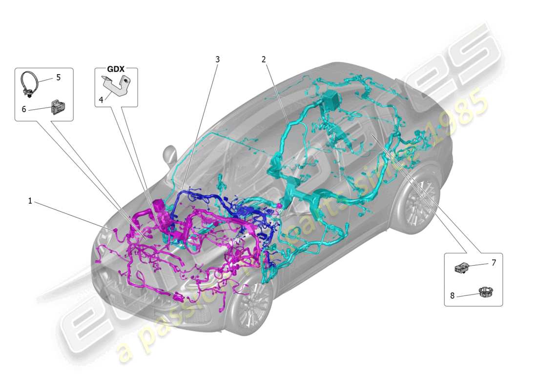 maserati grecale gt (2023) main wiring part diagram