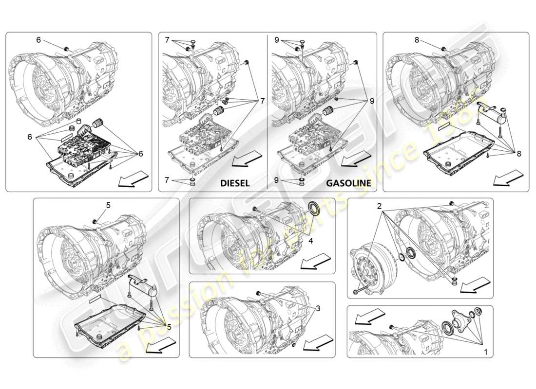 maserati ghibli (2016) gearbox housings part diagram